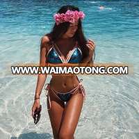 Blue Sequins Sexy Swimsuit Ladies Swimwear Bikini