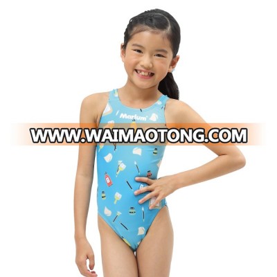 2018 one piece swimwear printed swimsuit for kids pretty racing suit