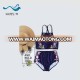 Top Quality purple flowers women fashion plain bathing suits latest bikini suit high waist